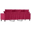 vidaXL Trivietė sofa, raudonojo vyno spalvos, 180cm, aksomas