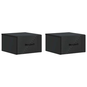 vidaXL Sieninis naktinis staliukas 2 vnt. Juoda 34,5 x 33 x 20 cm