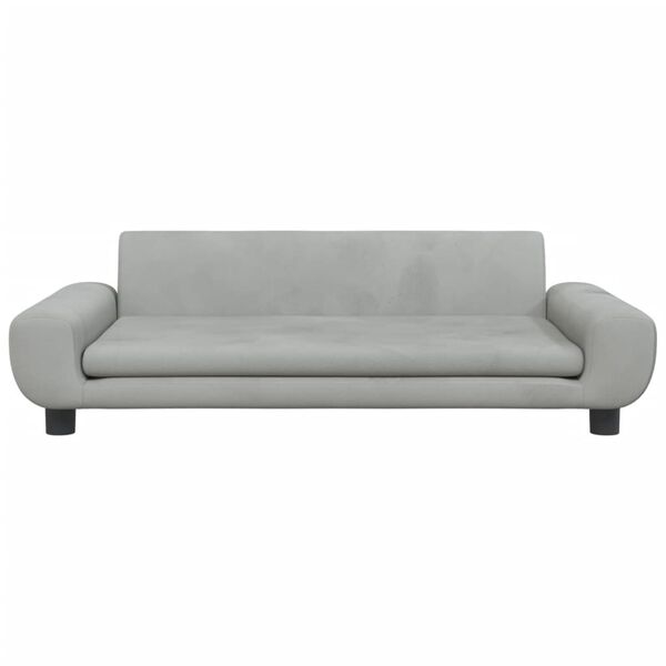 vidaXL Vaiki&scaron;ka sofa, &scaron;viesiai pilkos spalvos, 100x54x33cm, aksomas