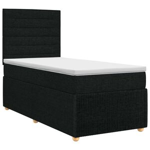 vidaXL Spyruoklinė lova su čiužiniu Juoda 80 x 200 cm Audinys