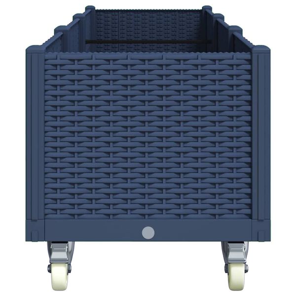 vidaXL Sodo lovelis su ratukais, melsvai pilkos spalvos, 240x50x54cm, PP