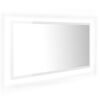 vidaXL Vonios LED veidrodis, baltas, 90x8,5x37cm, akrilas, blizgus