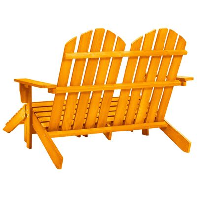 vidaXL Dvivietė sodo Adirondack kėdė ir otomanė, oranžinė, eglė