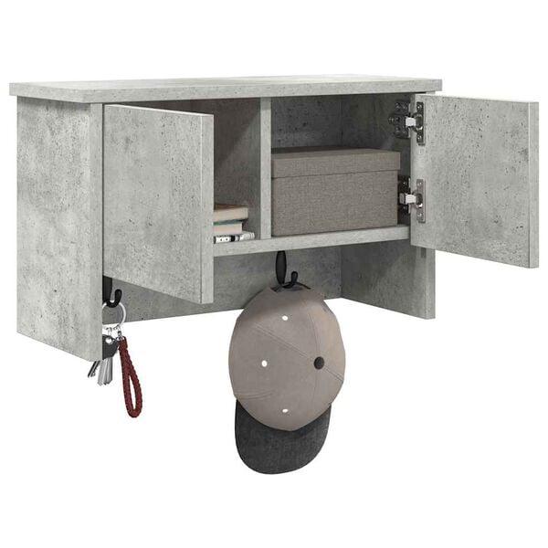 vidaXL Prikabinamas paltas su lentyna Betono pilka 50 x 20 x 30 cm