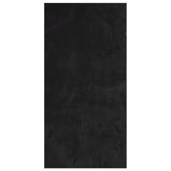 vidaXL Kilimas HUARTE, juodas, 100x200cm, trumpi &scaron;ereliai