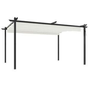 vidaXL Sodo pavėsinė su įtraukiamu stogu, kreminės spalvos, 4x3m