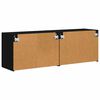 vidaXL TV sieninė spintelė 2 pcs Juoda 59,5 x 31 x 40 cm