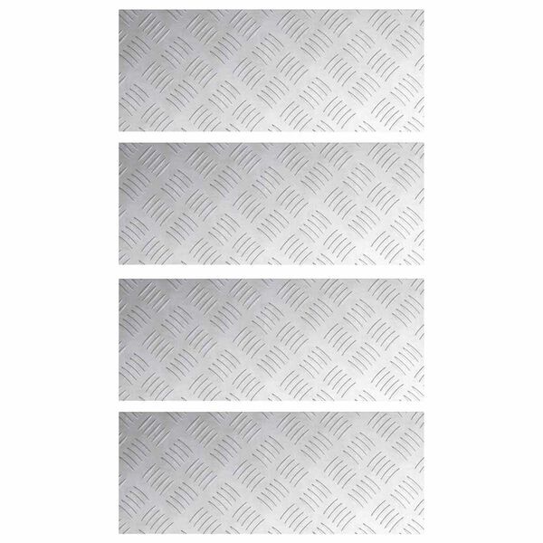 vidaXL Laiptų danga Stačiakampio 4 pcs Sidabro 50 x 20 cm Aliuminis