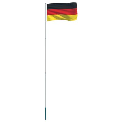 vidaXL Vokietijos vėliava su stiebu, aliuminis, 4m