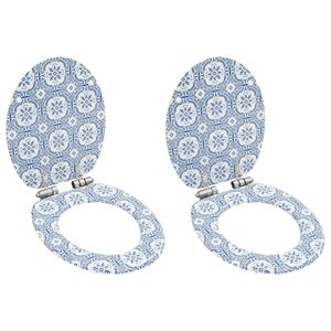 vidaXL Klozeto sėd. 2 d. su mink&scaron;to užd. dang., MDF, porceliano ra&scaron;tų