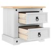 vidaXL Naktinis staliukas Balta 53 x 39 x 47 cm Kietos pu&scaron;ies mediena