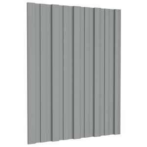 vidaXL Stogo plok&scaron;tė 12 pcs Pilka 60 x 45 cm Galvanizuotas plienas