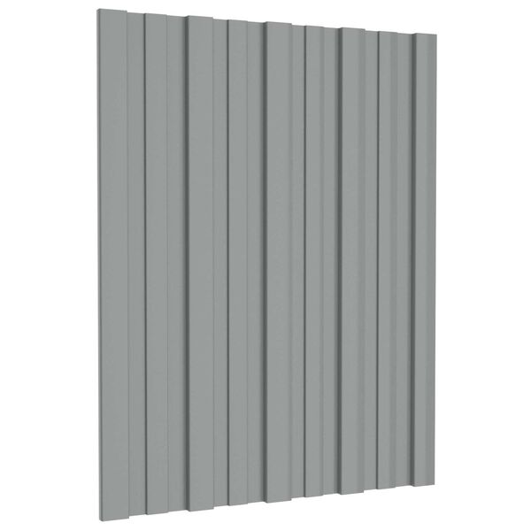 vidaXL Stogo plok&scaron;tė 12 pcs Pilka 60 x 45 cm Galvanizuotas plienas
