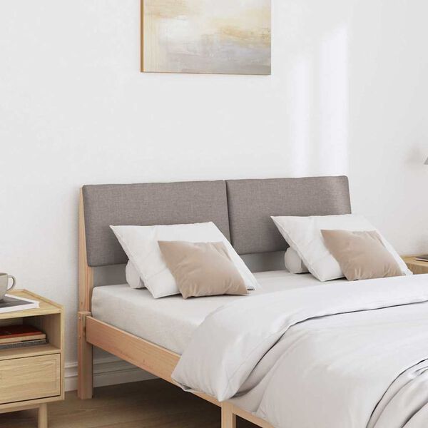 vidaXL Apmu&scaron;ta lovos galvūgalis Taupe 120 cm Kietos pu&scaron;ies mediena