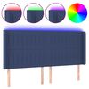 vidaXL Galvūgalis su LED, mėlynos spalvos, 163x16x118/128cm, audinys