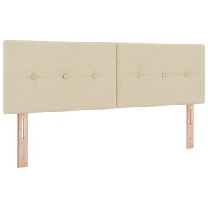 vidaXL LED galvūgalis su LED juostelėmis Kreminė 160 cm audinys