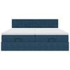 vidaXL Osmanų lovos rėmas su čiužiniais, mėlynas, 180x200cm, aksomas