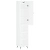 vidaXL Komoda, baltos spalvos, 34,5x34x180cm, apdirbta mediena, blizgi