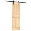 vidaXL Slankios durys 70 x 210 cm Natūrali ir juoda