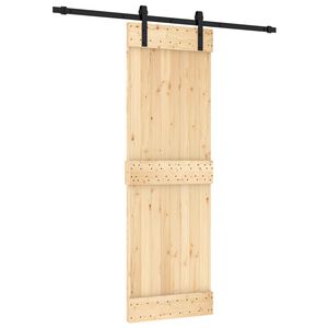 vidaXL Slankios durys 70 x 210 cm Natūrali ir juoda