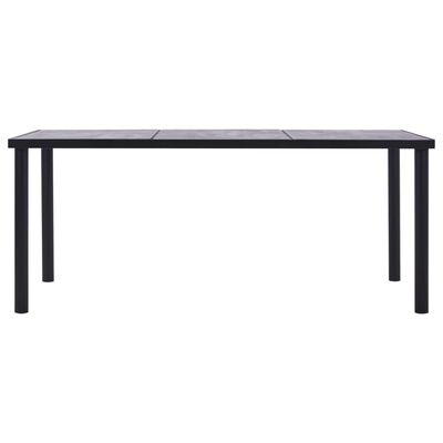 vidaXL Valgomojo stalas, juodas ir betono pilkas, 200x100x75cm, MDF