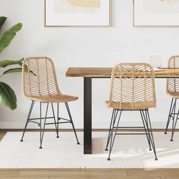 vidaXL Valgomasis krėslas 2 pcs Natūrali 44.5 x 55 x 85 cm