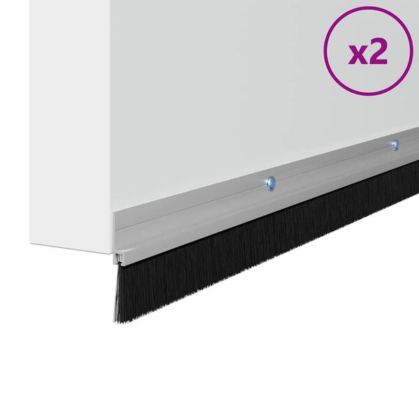 vidaXL Sukabinamų durų &scaron;epetėlių sandarikliai 2 pcs Sidabro 100 cm