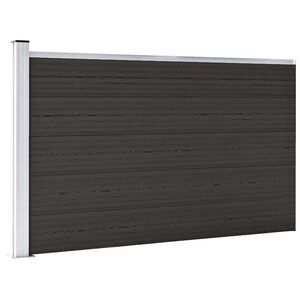 vidaXL Tvoros segmentas, juodos spalvos, 175x105cm, WPC