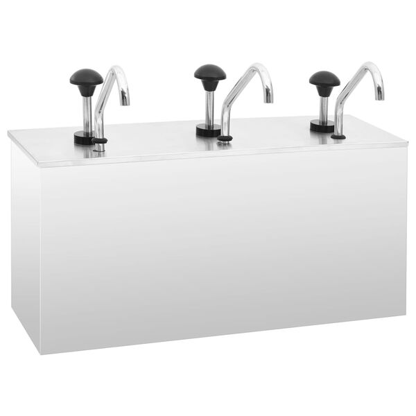 vidaXL Padažo dozatorius, nerūdijantis plienas, 3x3,5l