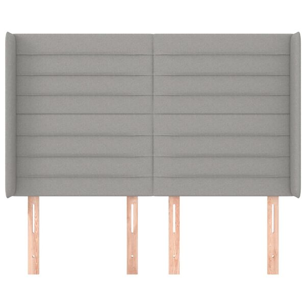 vidaXL Galvūgalis su auselėmis, pilkas, 147x16x118/128cm, audinys