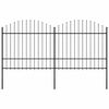 vidaXL Sodo tvora su ie&scaron;meliais, plienas, 337x175 cm, juoda