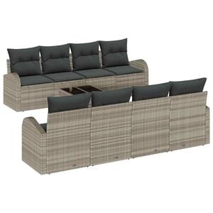vidaXL Sodo Sofų Rinkinys &Scaron;viesiai pilka 55 x 55 x 37 cm poliratanas