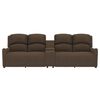 vidaXL Keturvietis atlošiamas masažinis krėslas, rudas, audinys