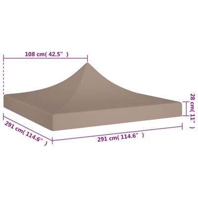 vidaXL Proginės palapinės stogas, taupe spalvos, 3x3m, 270 g/m²