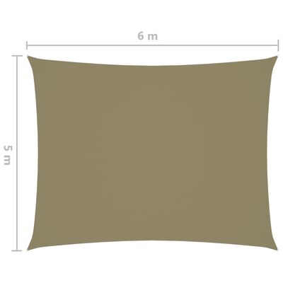 vidaXL Uždanga nuo saulės, smėlio, 5x6m, oksfordo audinys, stačiakampė
