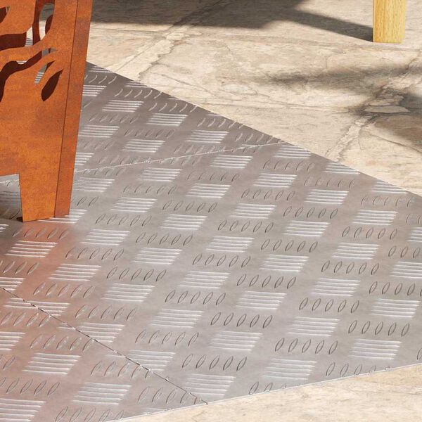 vidaXL Laiptų danga Stačiakampio 4 pcs Sidabro 70 x 50 cm Aliuminis