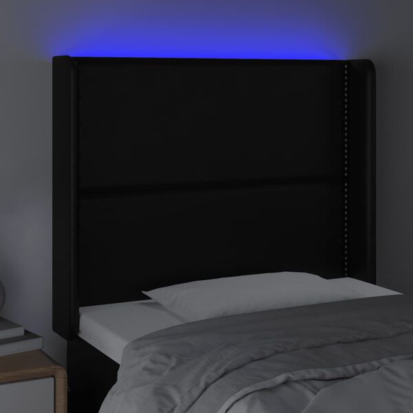 vidaXL Galvūgalis su LED, juodos spalvos, 93x16x118/128 cm