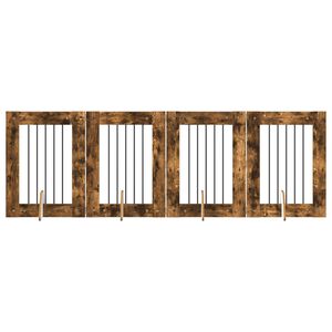 vidaXL &Scaron;unų vartai su stovais 4 pcs Dūminio ąžuolo 60 x 80 cm