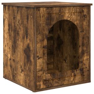 vidaXL Katės namelis Rūkyta ąžuolas 53 x 52 x 62 cm Apdirbta mediena