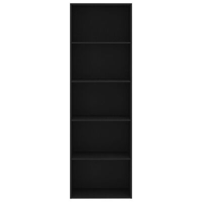 vidaXL Spintelė knygoms, 5 lentynos, juodos spalvos, 60x30x189cm, MDP