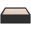vidaXL Lovos rėmas su stalčiais, juodas, 90x190cm, apdirbta mediena