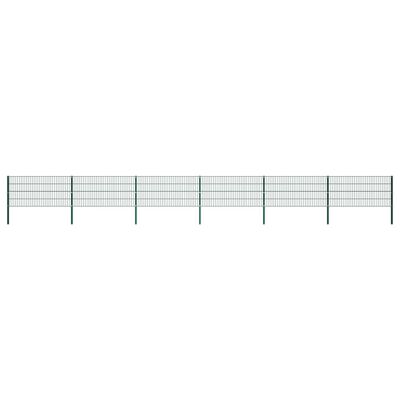 vidaXL Tvoros segmentai su stulpais, žalios sp., 10,2x0,8m, geležis