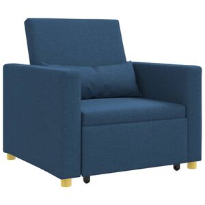 vidaXL I&scaron;traukiamas sofa-lova vienvietis Mėlyna 90 x 165 x 87 cm
