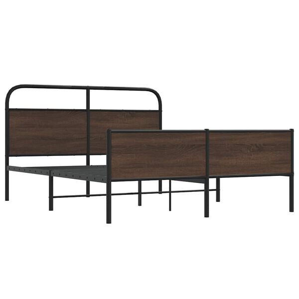 vidaXL Lovos rėmas be čiužinio, rudas ąžuolo, 160x200cm, metalas
