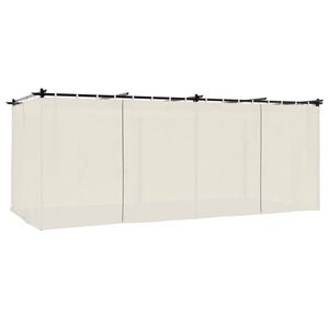 vidaXL Pavėsinė su užuolaidomis, kreminės, 6x3m, plienas