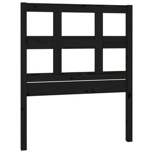 vidaXL Lovos galvūgalis, juodas, 95,5x4x100cm, pu&scaron;ies medienos masyvas