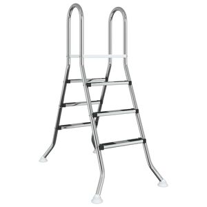 vidaXL Antžeminio baseino kopėčios 100 cm 3-Step Sidabrinė