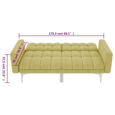 vidaXL Sofa-lova, žalios spalvos, audinys