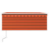 vidaXL Markizė su uždanga/LED/vėjo jutikliu, oranžinė/ruda, 3x2,5m