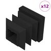 vidaXL Galinių dangtelių 12 vnt. Juoda 15 x 15 x 15 mm PP